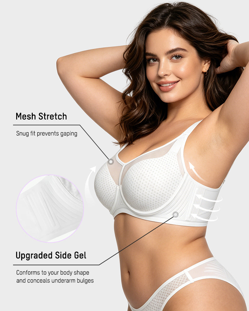 Honeycomb™  Mesh Underwire Minimizing Bra