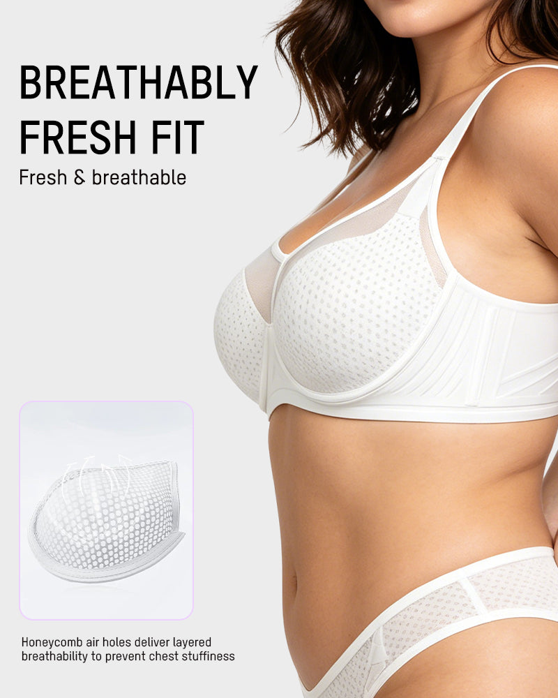 Honeycomb™  Mesh Underwire Minimizing Bra