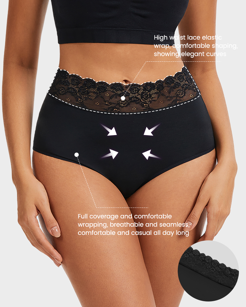 Lace Trim Cotton Hipster Panties (5 Pack) Secondary image