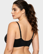 Lace Trim Molded Cup Underwire Bra with Removable Straps