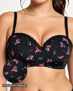 Lace Trim Molded Cup Underwire Bra with Removable Straps