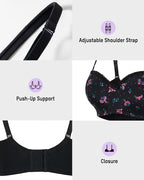 Lace Trim Molded Cup Underwire Bra with Removable Straps