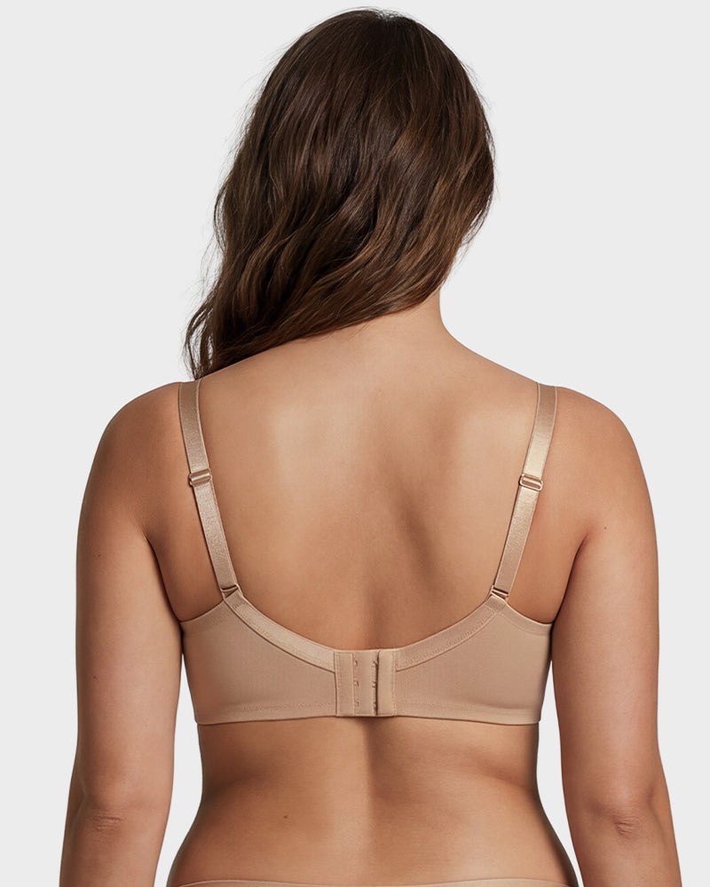 Lace Trim Molded Cup Underwire Bra with Removable Straps
