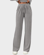 Long Sleeve Tee & Wide Leg Pants 2 Piece Lounge Set