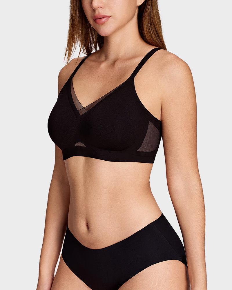 Mesh Crossover Wireless Lift Bra