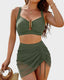 Modest U-Wire Tummy Control Bikini Skirt Set