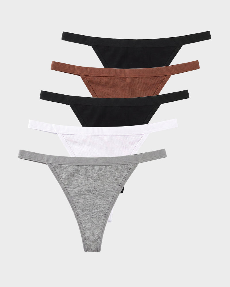 No-Show Seamless Cotton Thong(5 pack) Main image