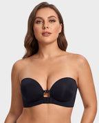 No-Slip Front Closure Push-Up Strapless Bra