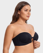 No-Slip Front Closure Push-Up Strapless Bra