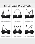 No-Slip Front Closure Push-Up Strapless Bra