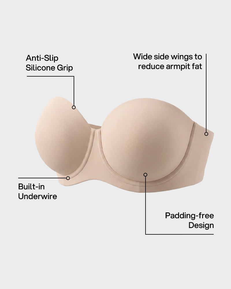 No-Slip Strapless Full Support Bra