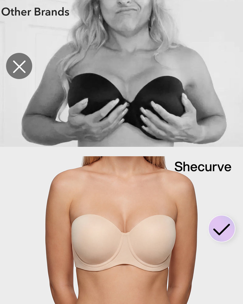No-Slip Strapless Full Support Bra