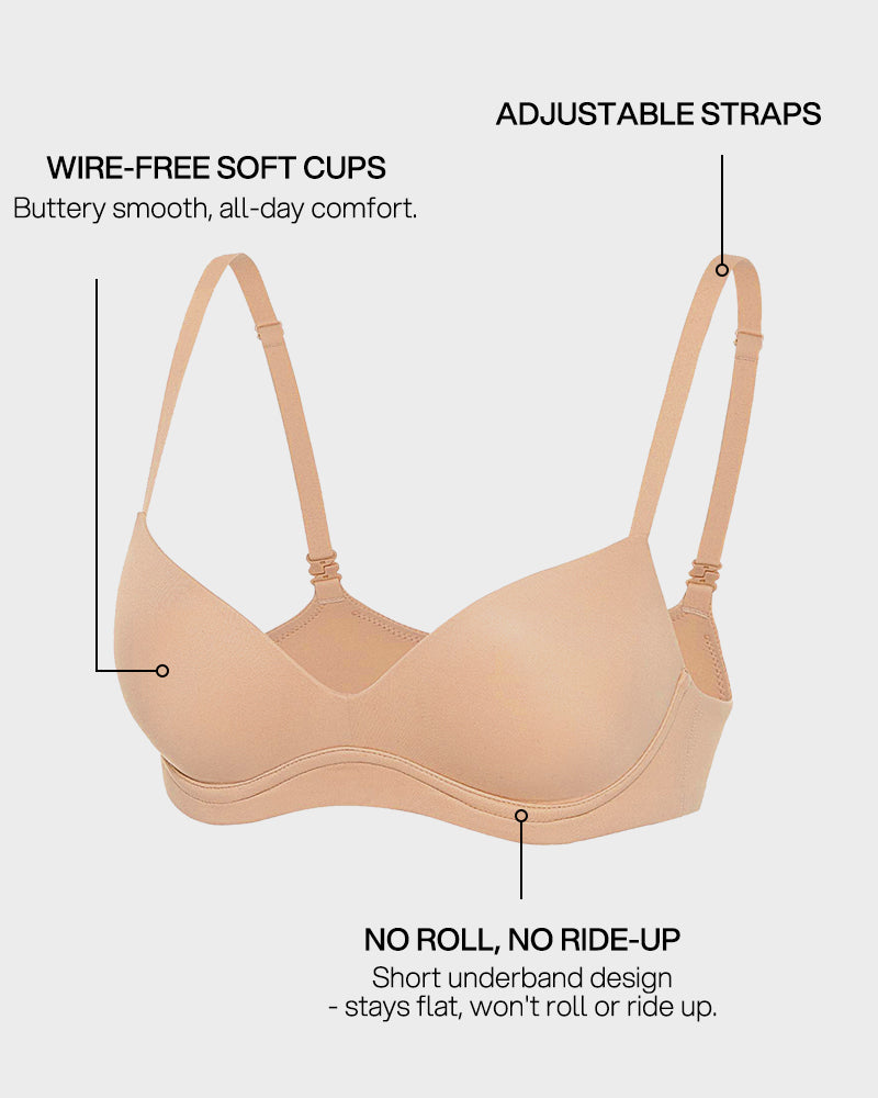 No Underwire Push-Up Plunge Bra