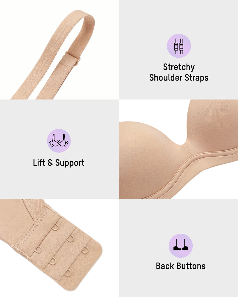 No Underwire Push-Up Plunge Bra