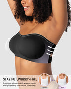 Non-Slip Crossover Side Hook Bandeau Bra