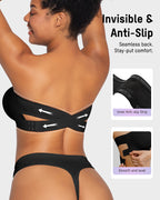 Non-Slip Crossover Side Hook Bandeau Bra