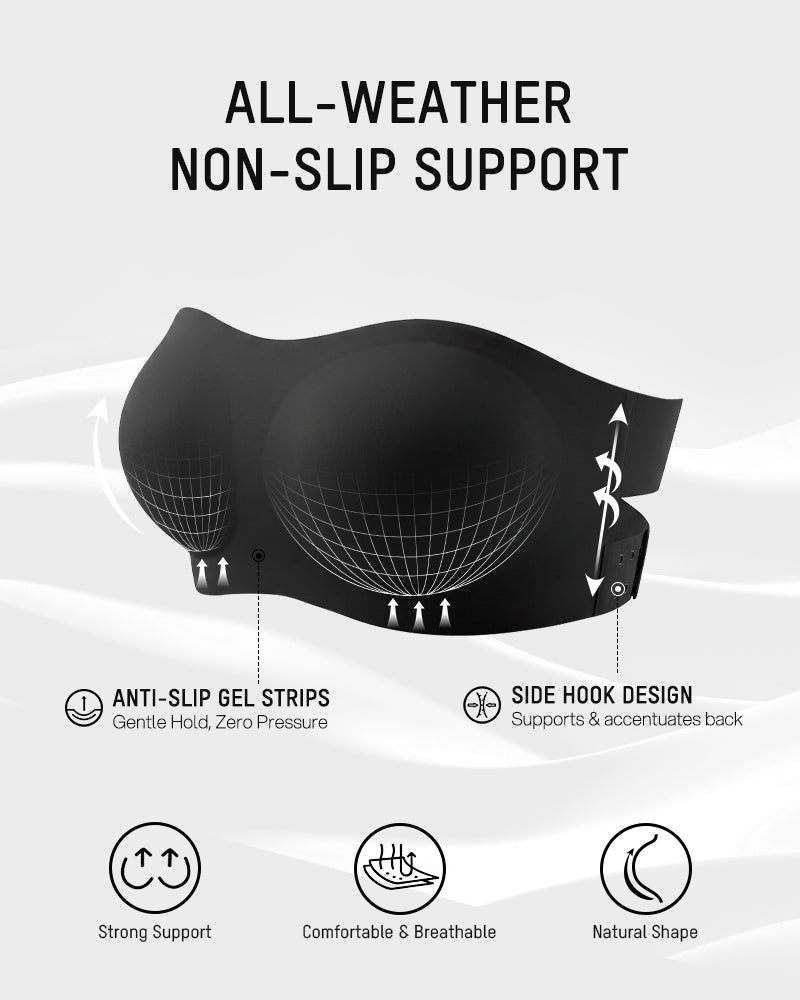 Non-Slip Crossover Side Hook Bandeau Bra