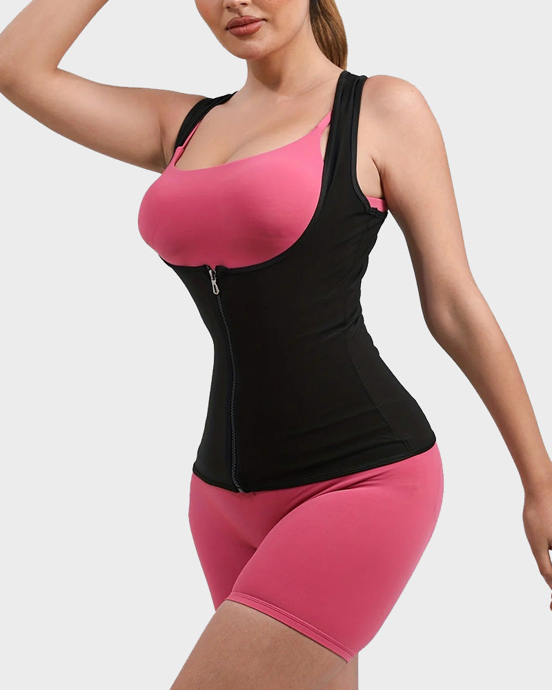 Open Bust Zipper Sauna Suit Tank Top Secondary image