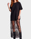 Oversized Tee Lace Hem Maxi Dress