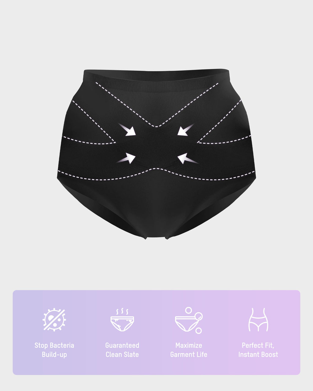 Seamless Tummy Control High-Waist Panties (5 Pack)
