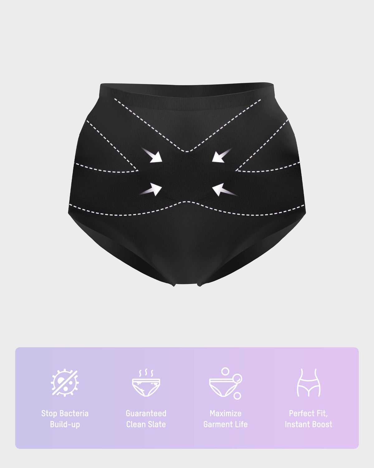 Seamless Tummy Control High-Waist Panties (5 Pack)