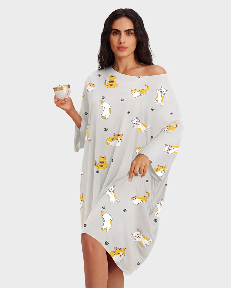 Plus Size Ultra-Soft Oversized Shirt Sleepwear with Pockets