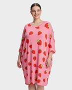 Plus Size Ultra-Soft Oversized Shirt Sleepwear with Pockets