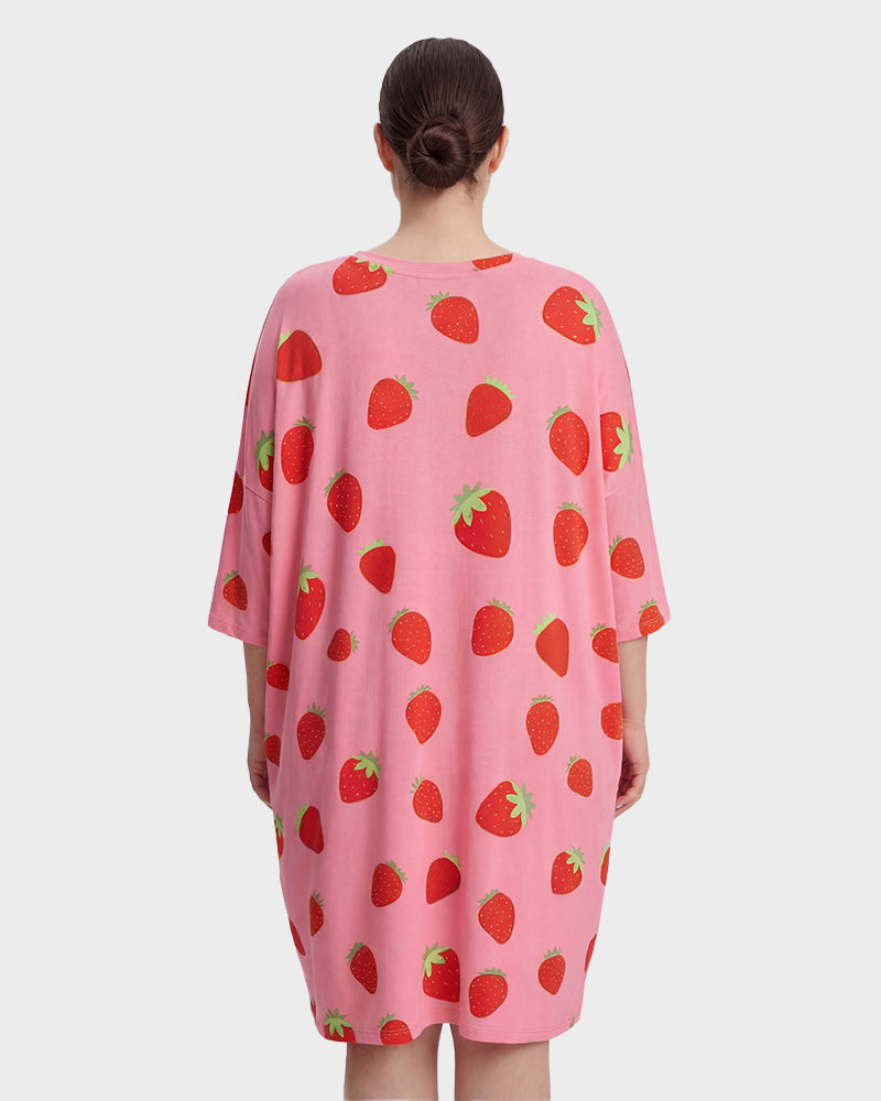 Plus Size Ultra-Soft Oversized Shirt Sleepwear with Pockets