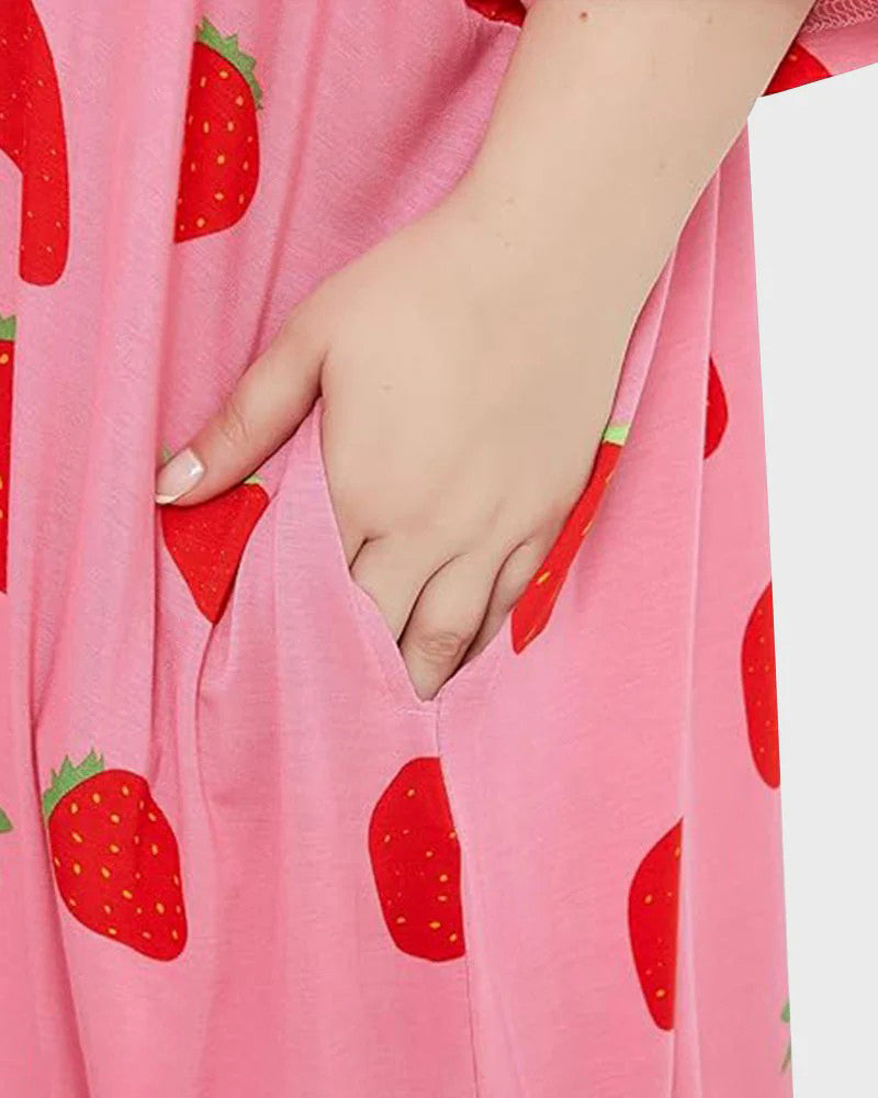 Plus Size Ultra-Soft Oversized Shirt Sleepwear with Pockets