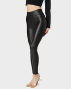 Plus Size High-Waist Fleece Lined Faux Leather Leggings