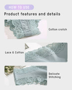 Ribbed Cotton Lace Mid-Rise Panty (9 pack）
