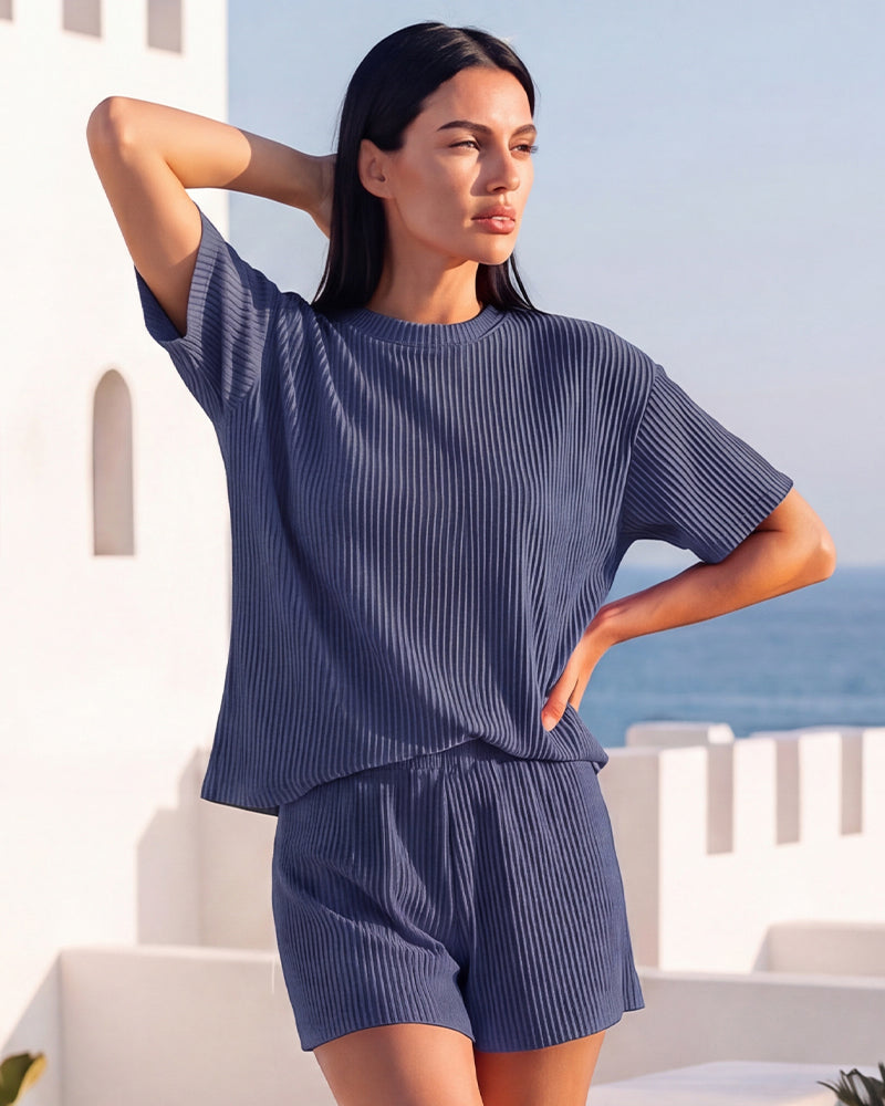 Ribbed Summer Lounge Two-Piece Set