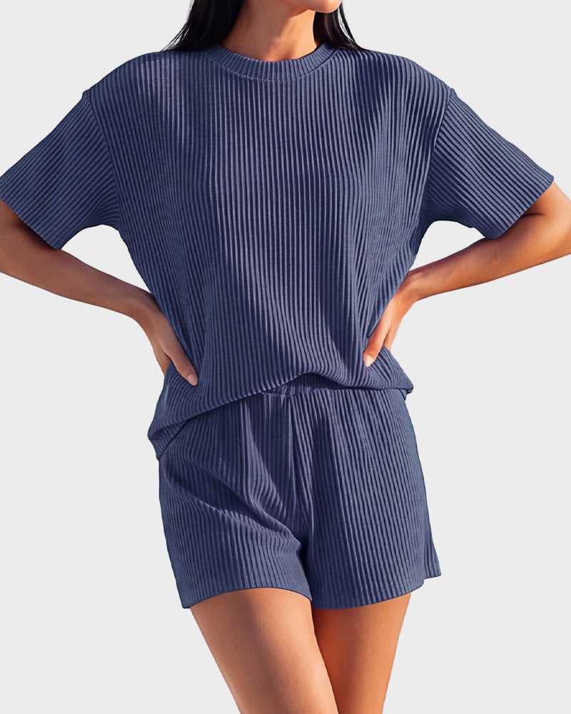 Ribbed Summer Lounge Two-Piece Set