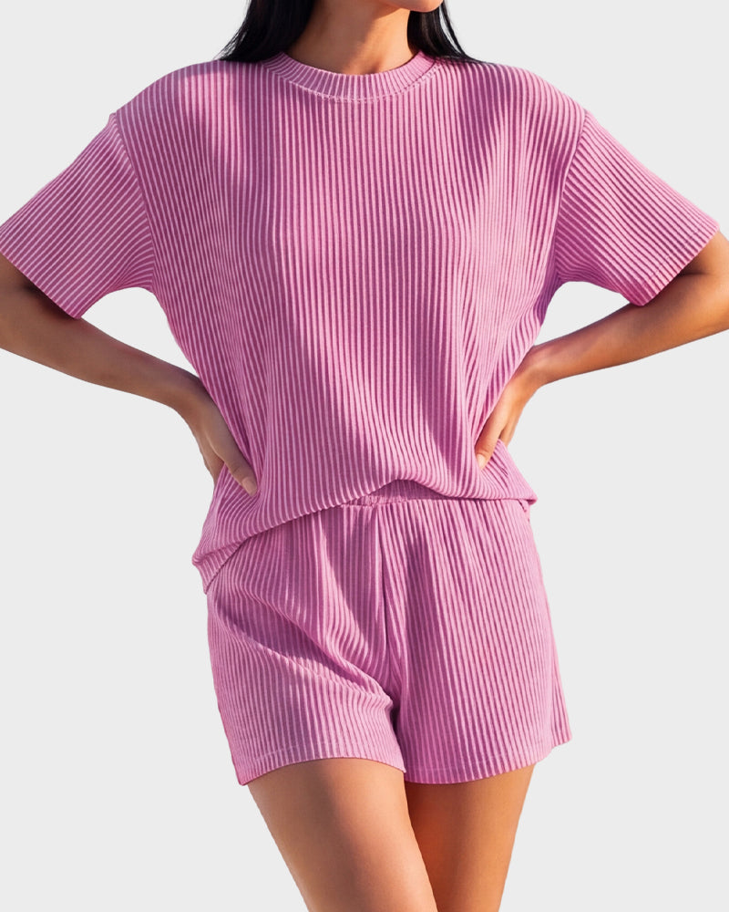 Ribbed Summer Lounge Two-Piece Set