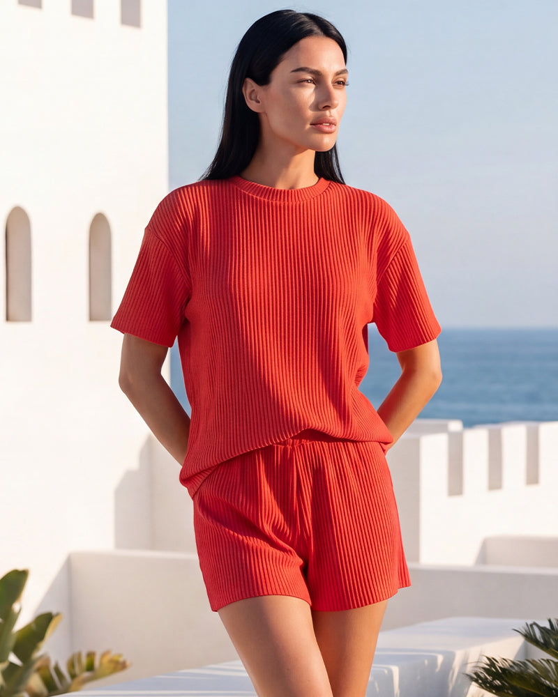 Ribbed Summer Lounge Two-Piece Set