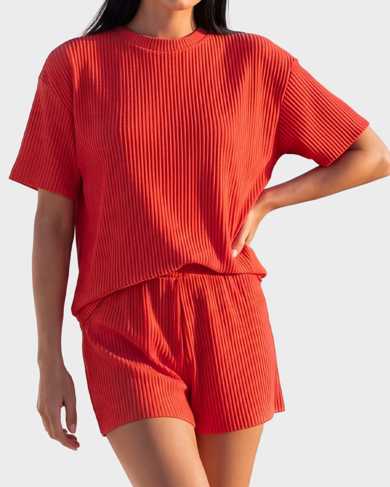 Ribbed Summer Lounge Two-Piece Set