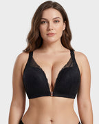 Rose Embroidery Front Closure Bra