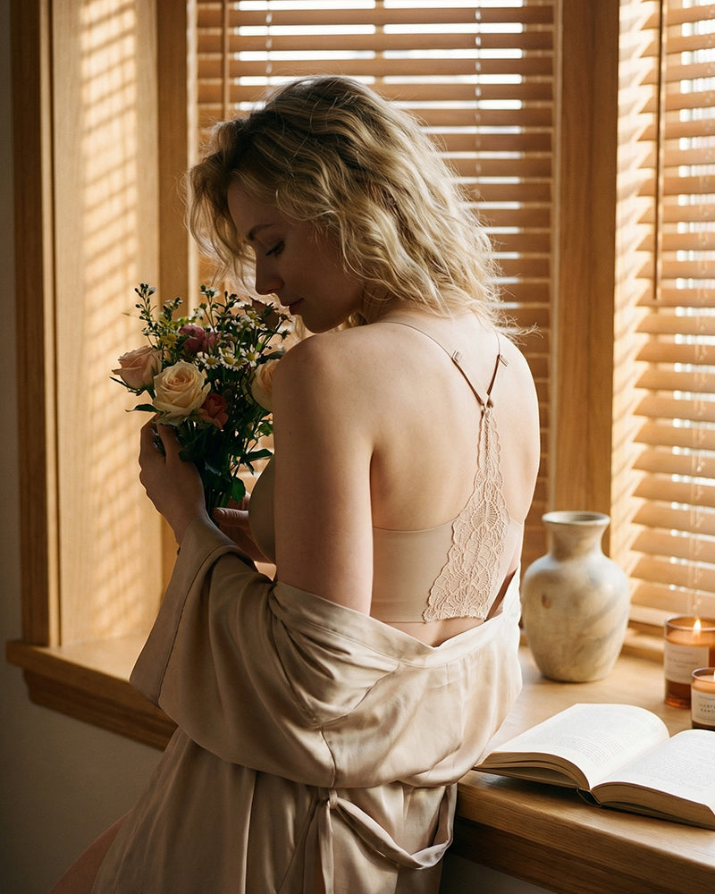 Seamless Backless Lace Bralette