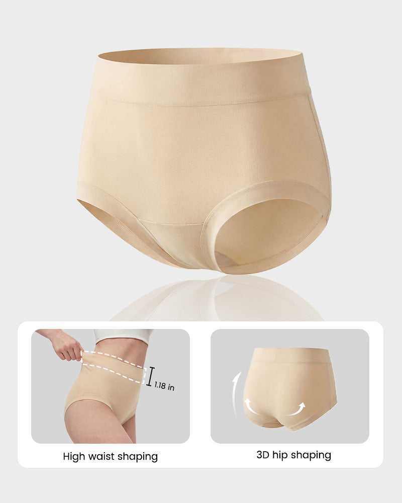 Seamless High-Waist Full Coverage Cotton Panty（5 pack） Secondary image