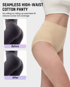 Seamless High-Waist Full Coverage Cotton Panty（5 pack）