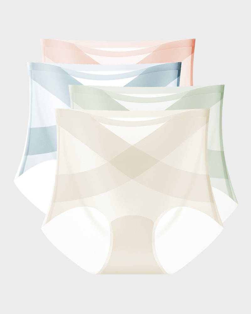 Seamless Ice-Silk High-Waist Tummy Control Panties (4 Pack) Main image