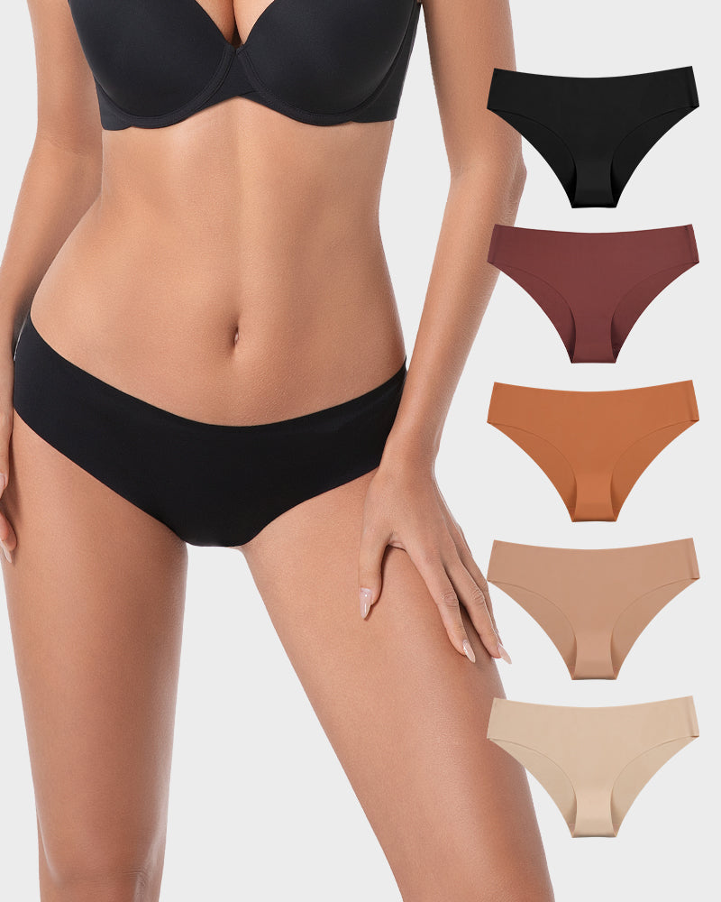 Seamless Ice-Silk Low-Rise Panties for Women (5 Pack) Secondary image