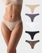 Seamless Ice Silk No-Show Thong(5 pack)
