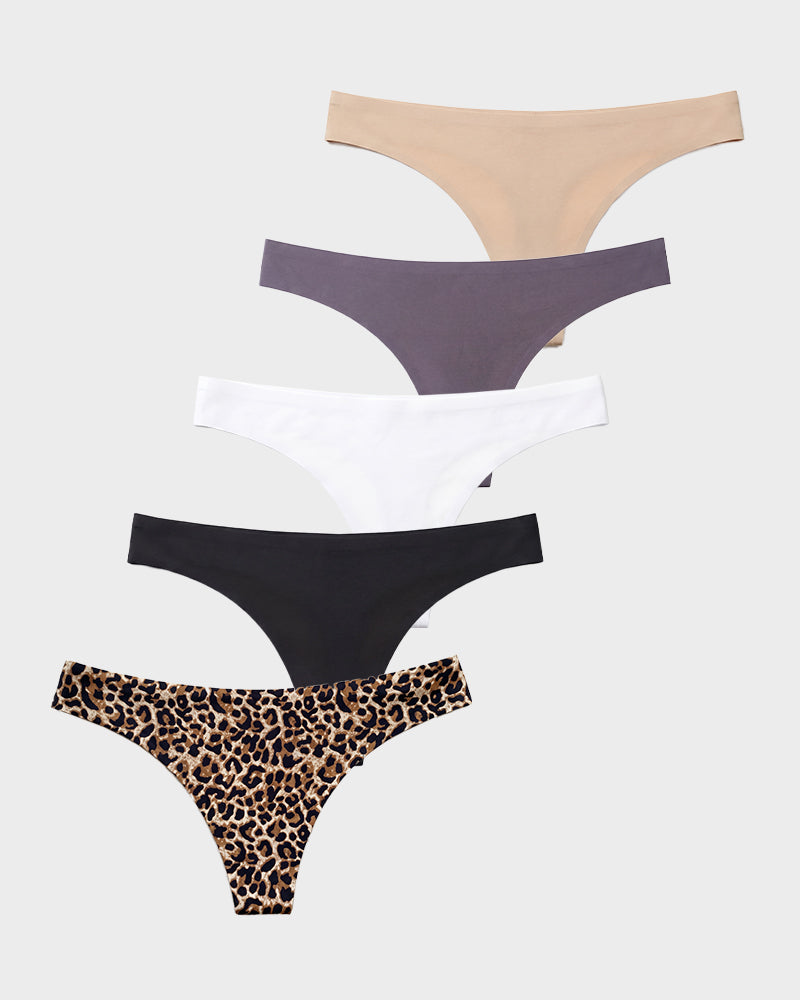 Seamless Ice Silk No-Show Thong(5 pack) Main image