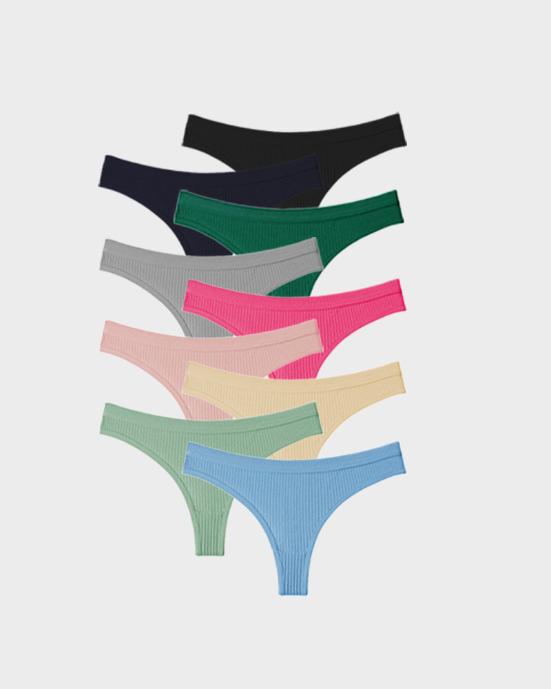 Seamless Low-Rise Cotton Thong Panty (9 Pack)