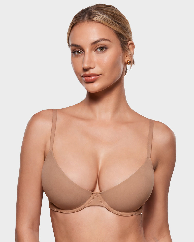 Seamless Push-Up Deep V Bra