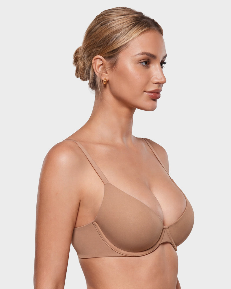Seamless Push-Up Deep V Bra