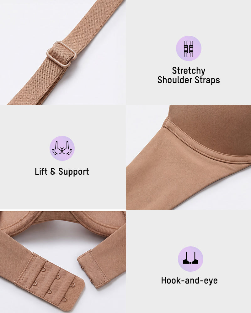 Seamless Push-Up Deep V Bra