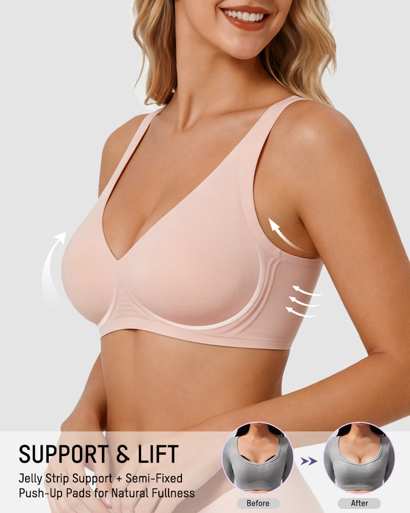 Seamless Deep V Push-Up Wireless Bra Secondary image