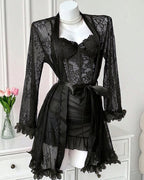 Sexy Lace Bustier Nightgown Set